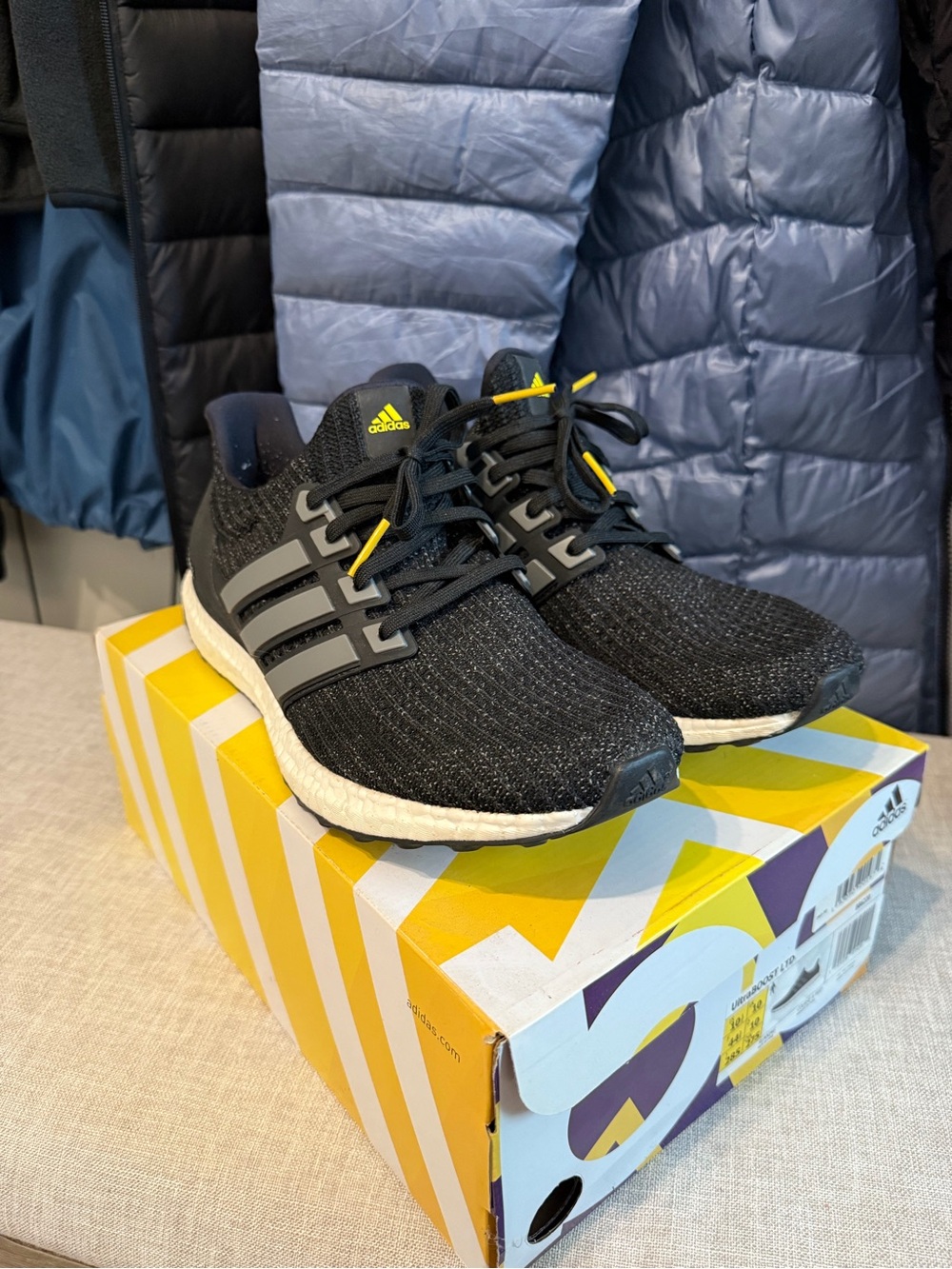 Adidas UltraBoost LTD Black Grey Yellow Men’s Size 10.5 Running Shoes